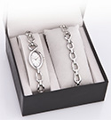 imex UG0085 Ladies Watch Gift Box Set with Silver Bracelet